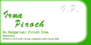 irma piroch business card